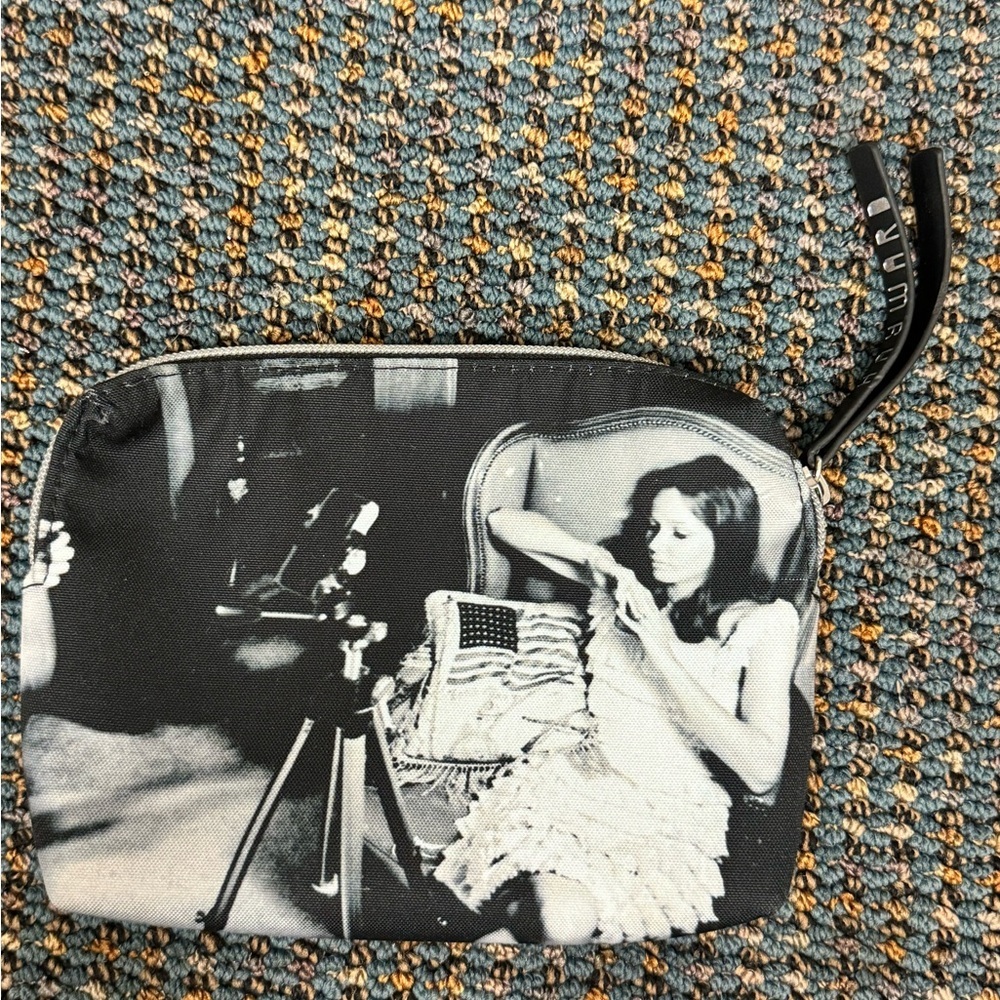 Hayward JetBlue Mint Amenity Pouch Black White Photo Print Travel Makeup Bag